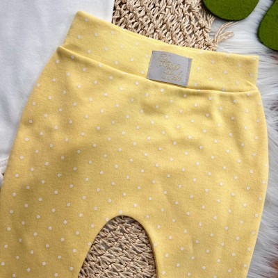 Conj. de Malha 3 peças - Casinha de Passarinho - Amarelo e Off White